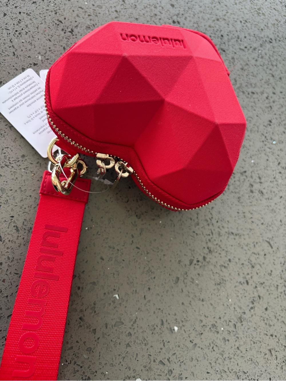 lululemon athletica Red Zip Wrist Pouch with Gold Hardware